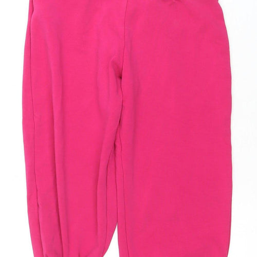 Nike Girls Pink Trousers 12-13 Years Cotton Blend Activewear