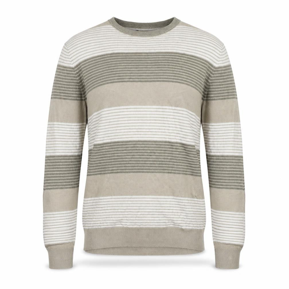 Front view of Marks & Spencer Men's Beige Striped jumper M
