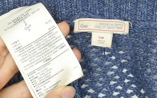 Gap Women's Blue Open-Knit Cardigan S
