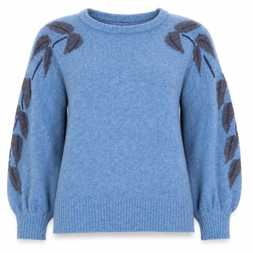 Forget-Me-Not Women's Blue Floral Jumper, Size 12, Crew Neck