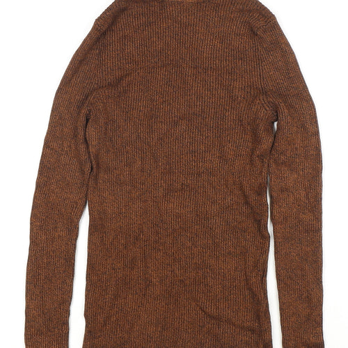 Marks and Spencer Women's Brown High Neck Knit Blouse