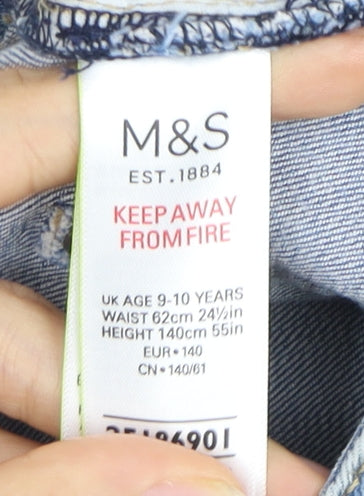 Marks and Spencer Boys Blue Denim Shorts 9-10 Years