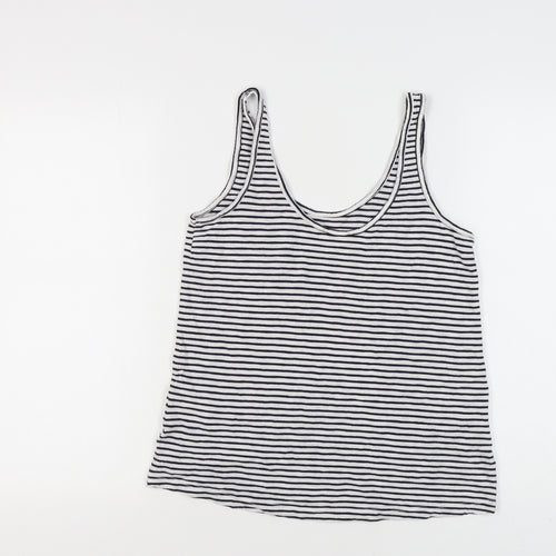 Superdry Women's Striped Tank Top Black Size 8 Casual Summer