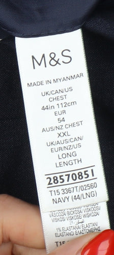Marks and Spencer Men's 44 Blue Long Blazer