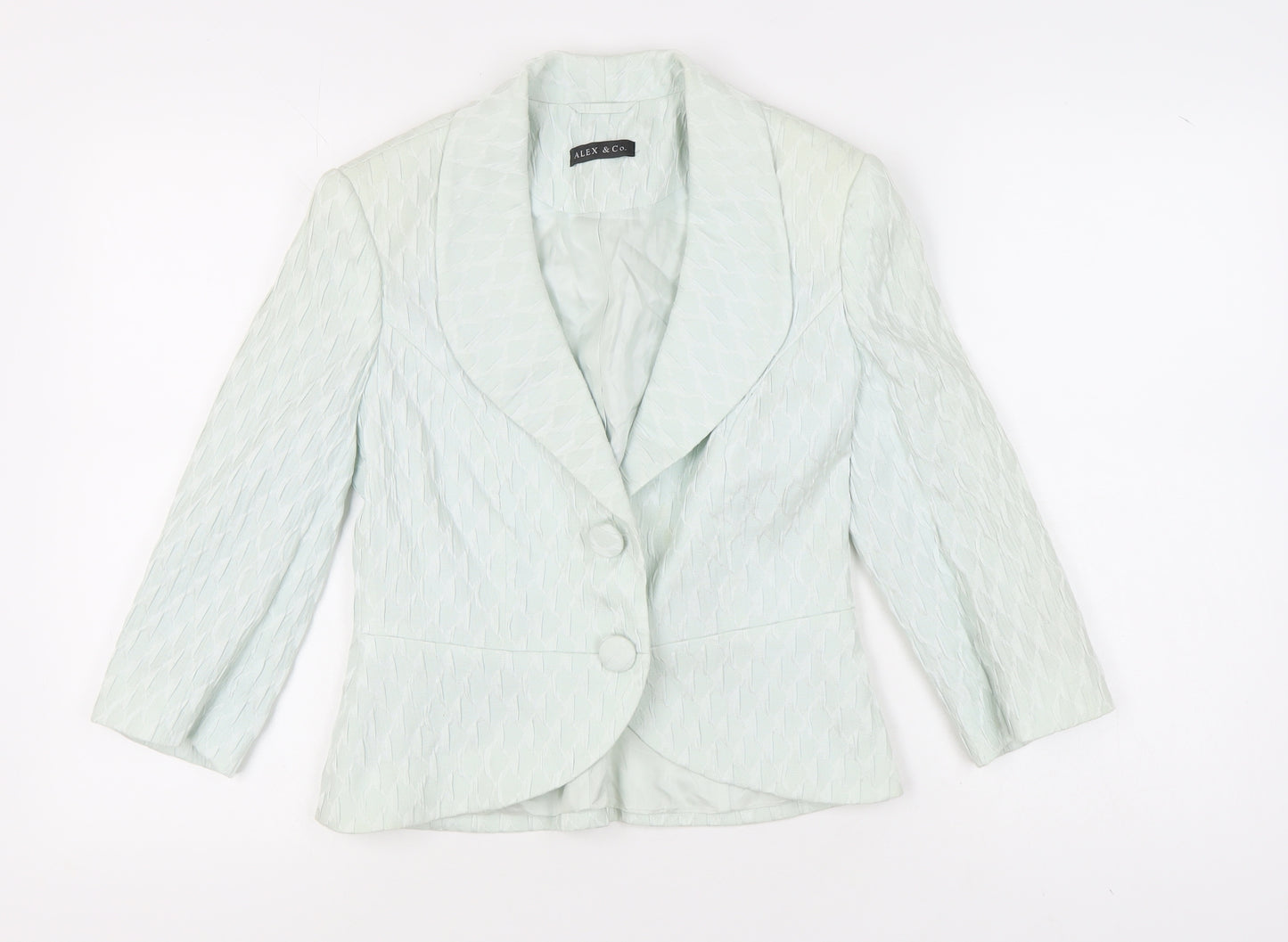 Alex & Co. Green Women's Blazer, Size 12, Shawl Lapel