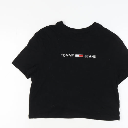 Tommy Jeans Black Cropped Unisex T-Shirt XS