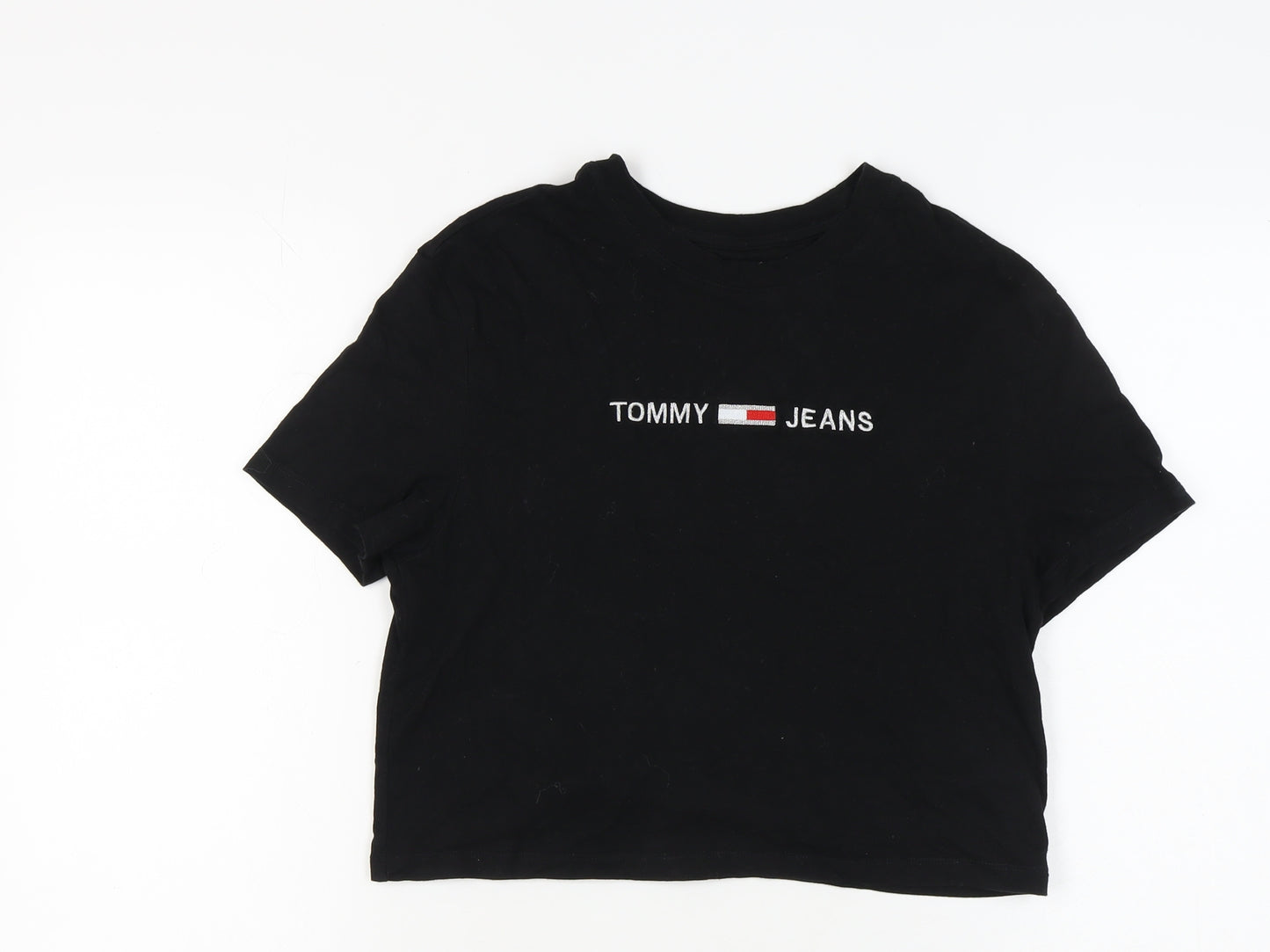 Tommy Jeans Black Cropped Unisex T-Shirt XS