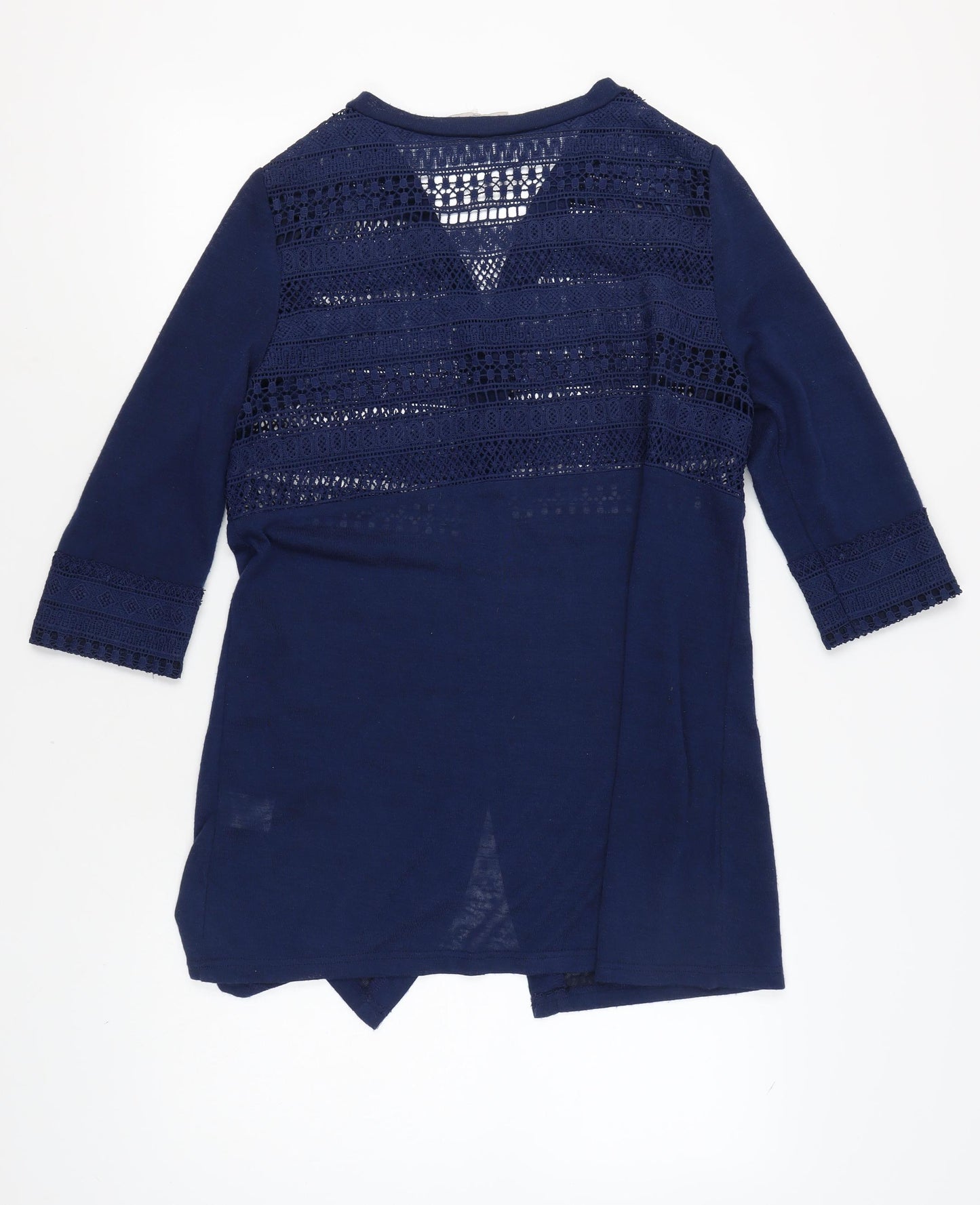 Bassini Women's Blue Open-Knit Cardigan, Size L