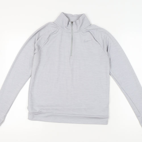 Nike Women's Grey Athletic Pullover S, Lightweight Activewear