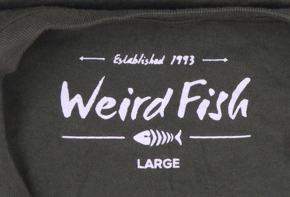 Weird Fish Men's Green Graphic T-Shirt, Size L, Limited Edition