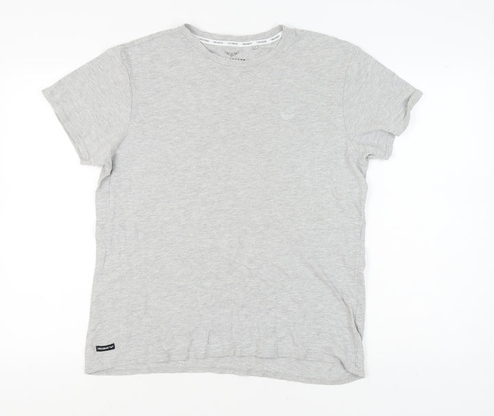 Threadbare Men's Grey T-Shirt, Size L, Short Sleeve Crew Neck