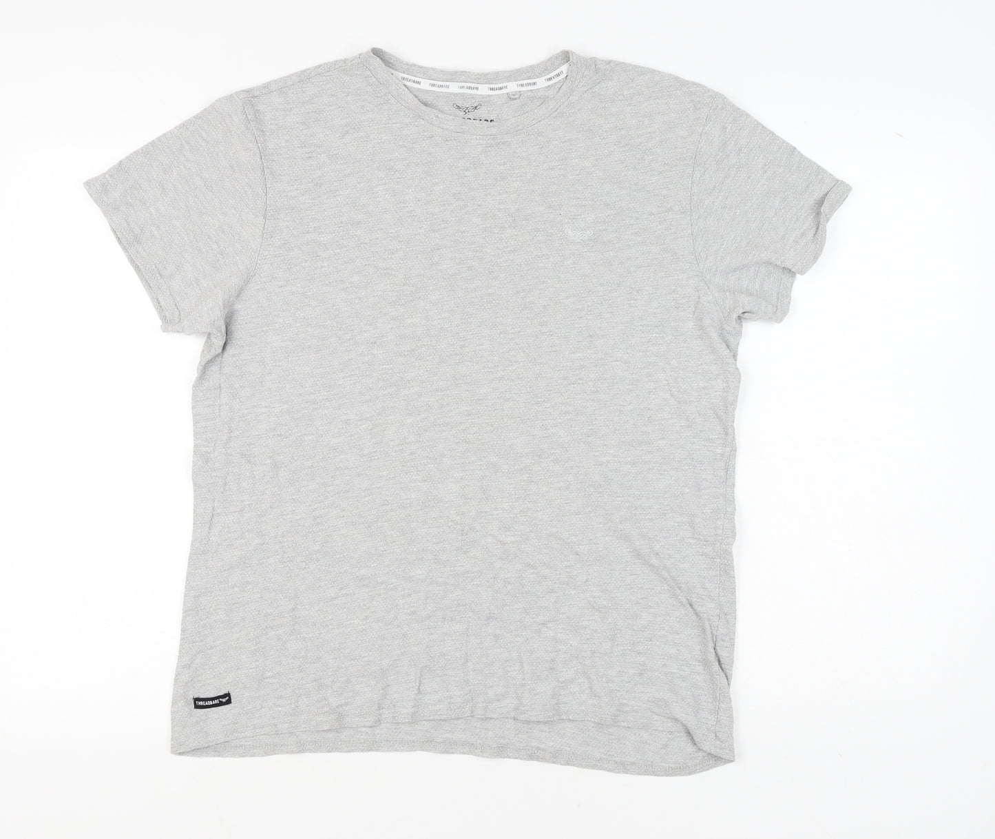 Threadbare Men's Grey T-Shirt, Size L, Short Sleeve Crew Neck