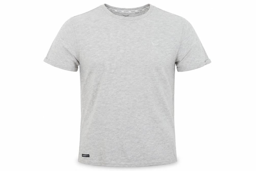 Front view of Threadbare Men's Grey T-Shirt, size L, Short Sleeve Crew Neck