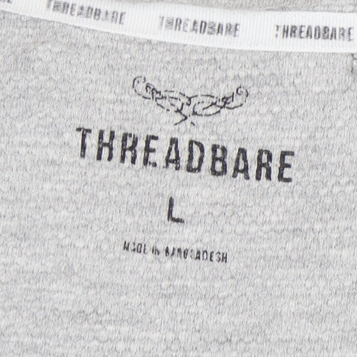 Threadbare Men's Grey T-Shirt, Size L, Short Sleeve Crew Neck