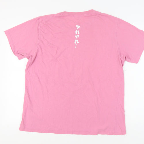 Uniqlo Unisex Pink XL Cotton T-Shirt Casual Summer