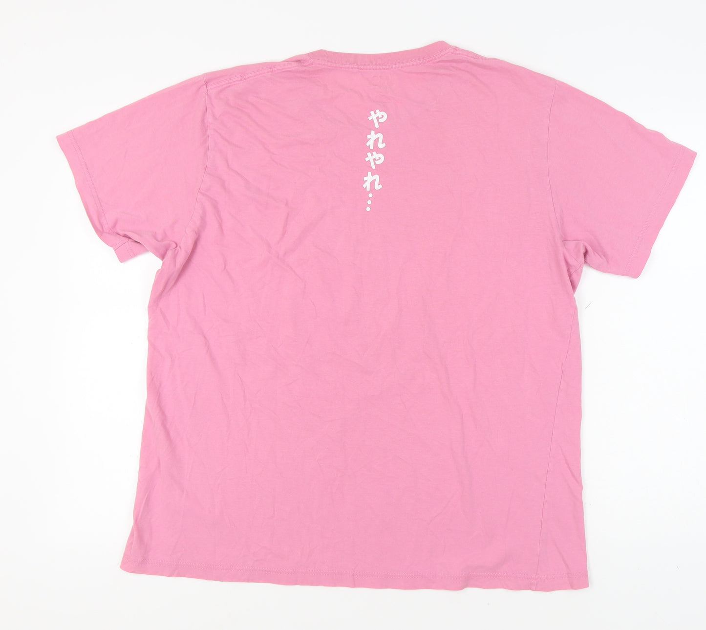 Uniqlo Unisex Pink XL Cotton T-Shirt Casual Summer