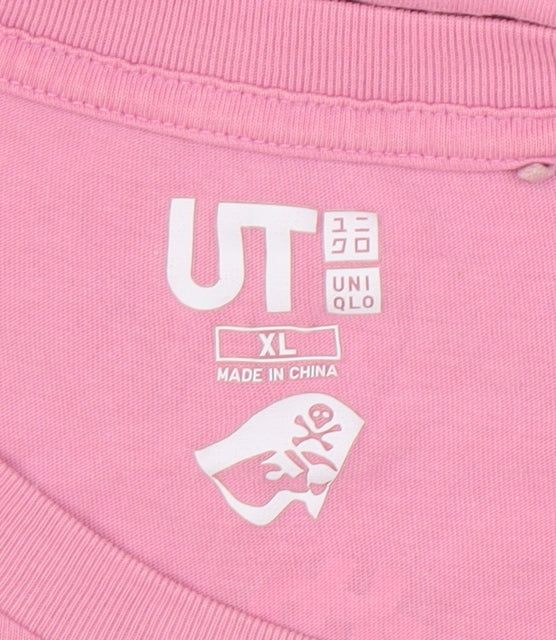 Uniqlo Unisex Pink XL Cotton T-Shirt Casual Summer