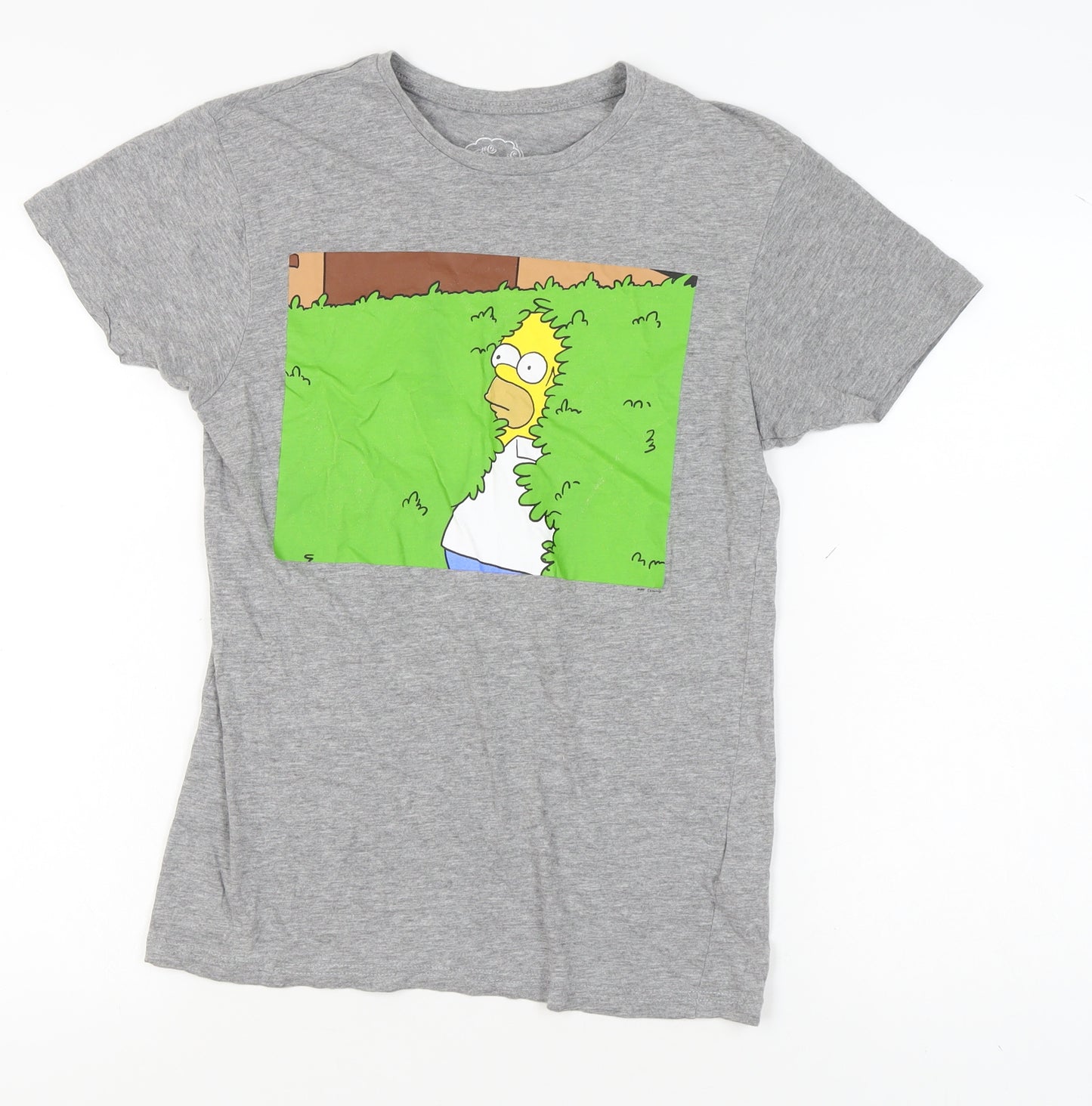 Grey Simpsons T-Shirt, Short Sleeve, Size S, Cartoon Print