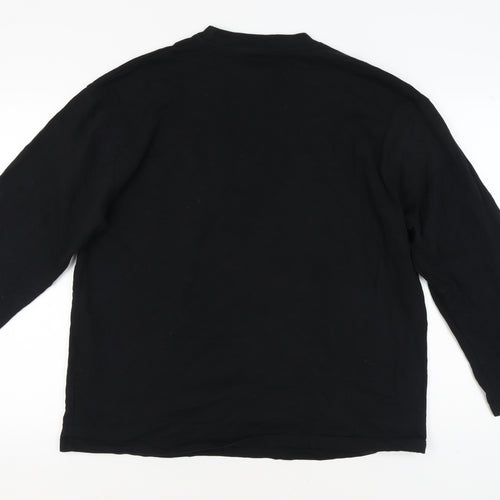 ASOS DESIGN Black Graphic T-Shirt, Size 14, Long Sleeve