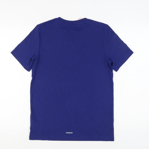 Adidas Boys Blue T-Shirt 13-14 Years Sportswear Logo Top