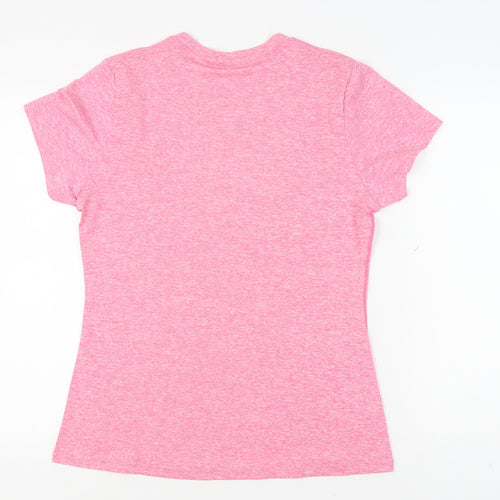 icyzone Women's Pink T-Shirt, L, Athletic Fit, Gym Ready