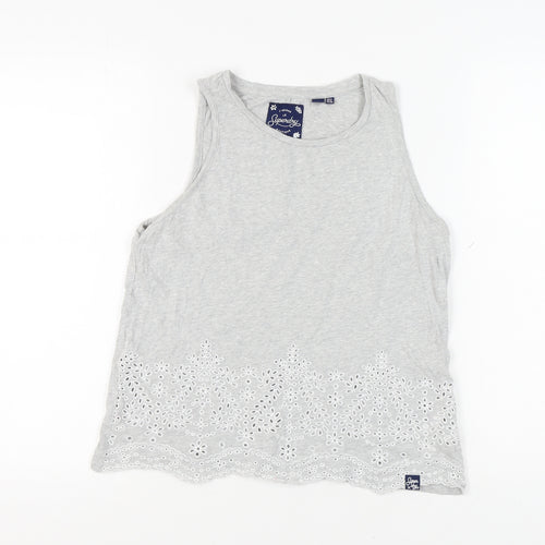 Superdry Women's Grey Cotton Tank Top UK 8