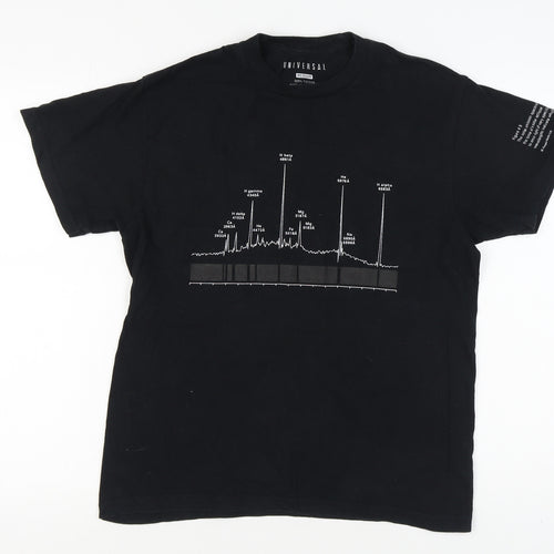 Universal Unisex Black Medium Crew Neck T-Shirt
