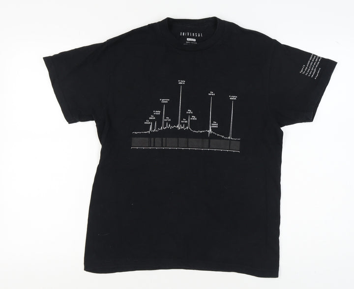 Universal Unisex Black Medium Crew Neck T-Shirt