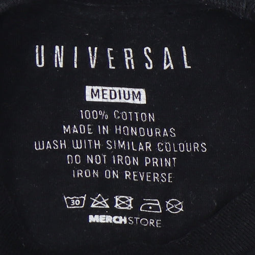Universal Unisex Black Medium Crew Neck T-Shirt