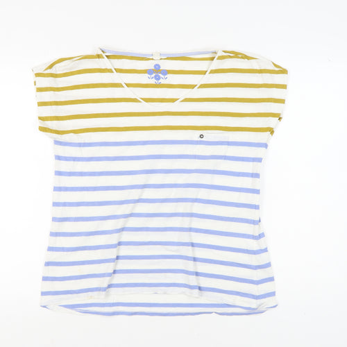 White Stuff Women's Multicoloured Striped T-Shirt, Size 12