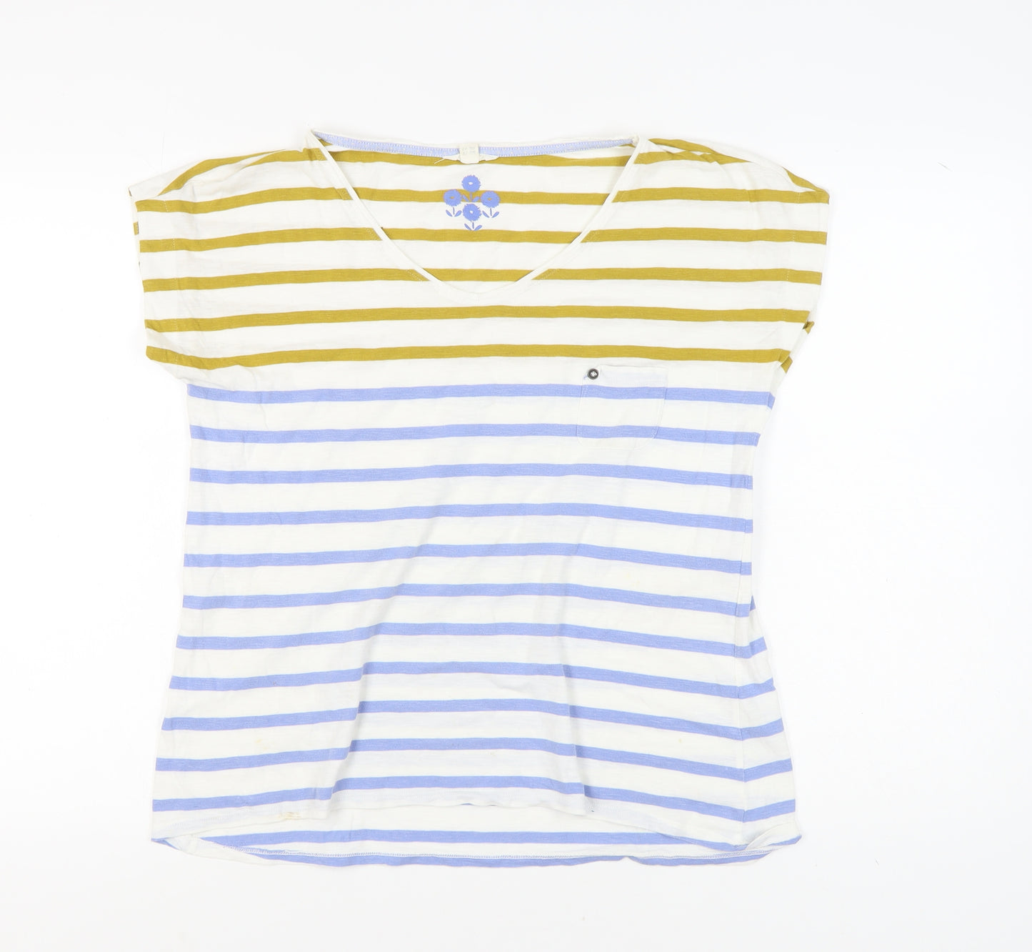 White Stuff Women's Multicoloured Striped T-Shirt, Size 12
