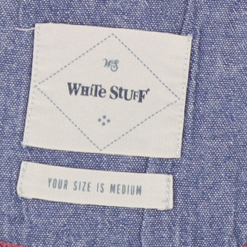 White Stuff Men's Grey Striped Polo Shirt M