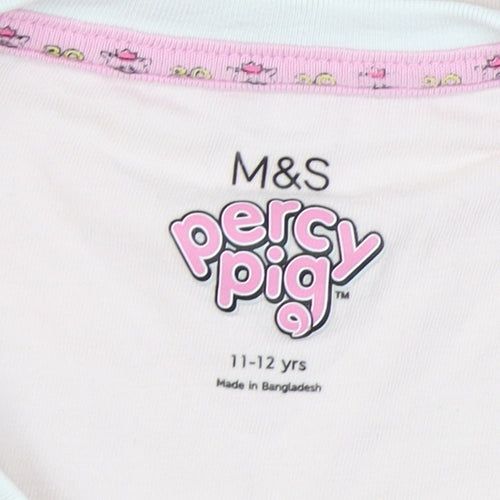 Marks and Spencer Percy Pig Girls Pink T-Shirt 11-12 Years