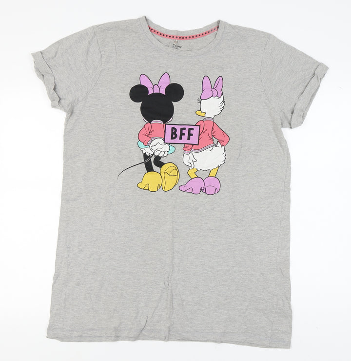 Disney Women’s Grey Cartoon T-Shirt Nightshirt M