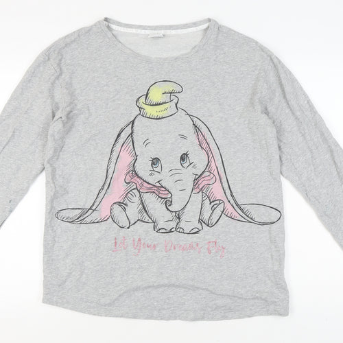 Disney Women Grey Dumbo T-Shirt Size 12