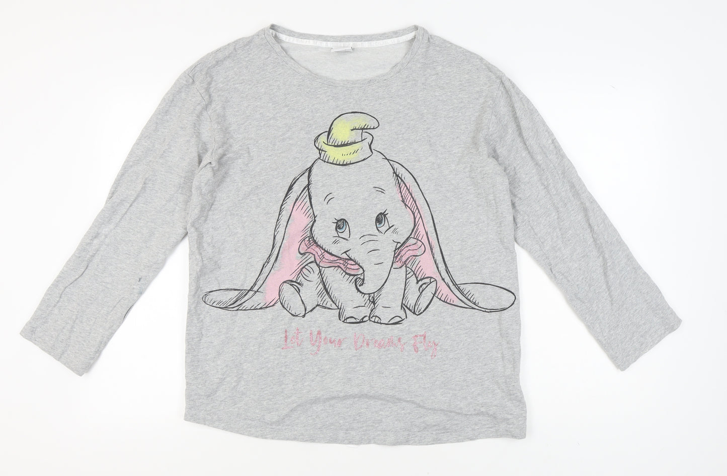 Disney Women Grey Dumbo T-Shirt Size 12