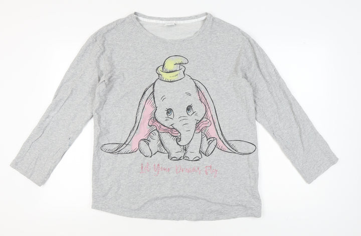 Disney Women Grey Dumbo T-Shirt Size 12