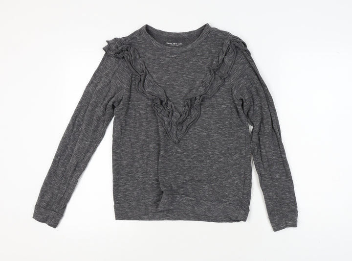 Marc New York Women's Grey Ruffle Knit Top - S