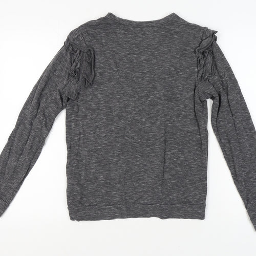 Marc New York Women's Grey Ruffle Knit Top - S
