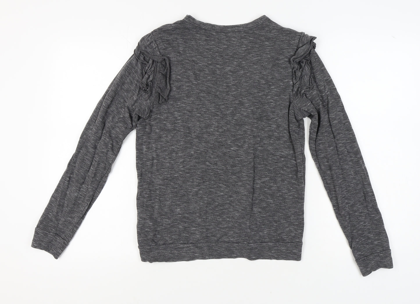 Marc New York Women's Grey Ruffle Knit Top - S