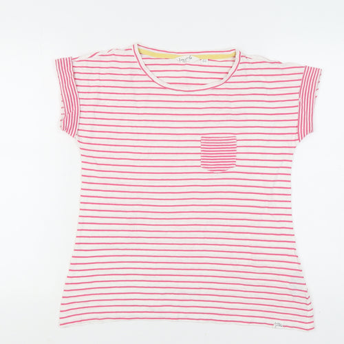 Lazy Jacks Women’s Pink Striped T-Shirt, Size 12