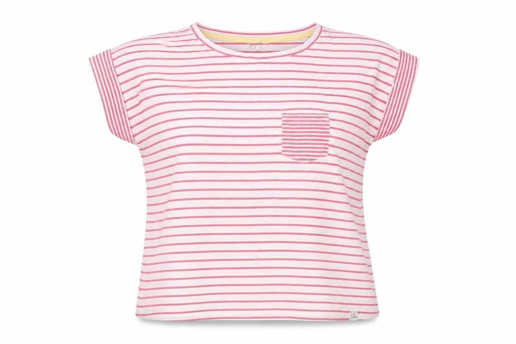 Lazy Jacks Women’s Pink Striped T-Shirt, Size 12