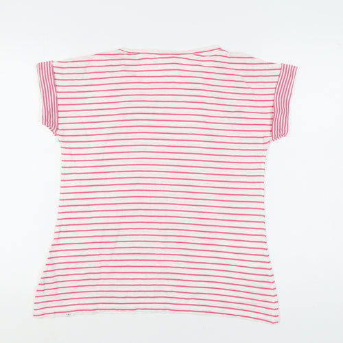 Lazy Jacks Women’s Pink Striped T-Shirt, Size 12