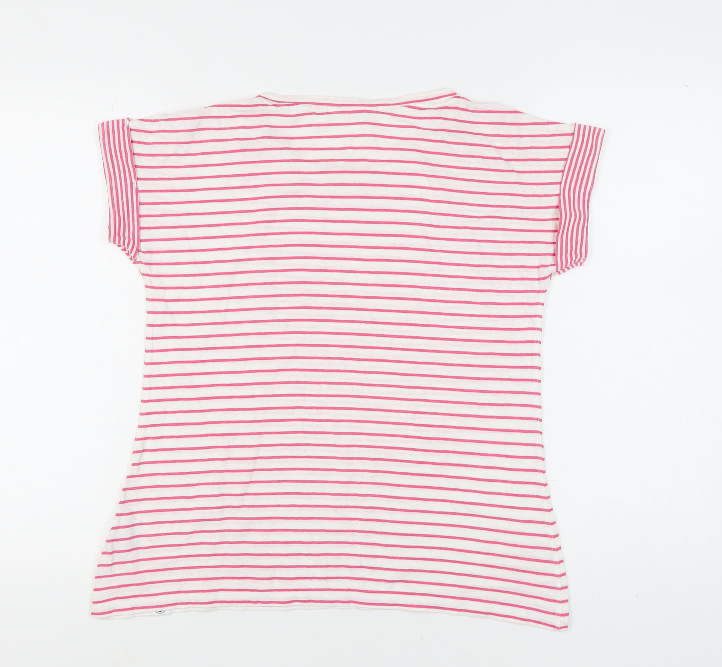 Lazy Jacks Women’s Pink Striped T-Shirt, Size 12
