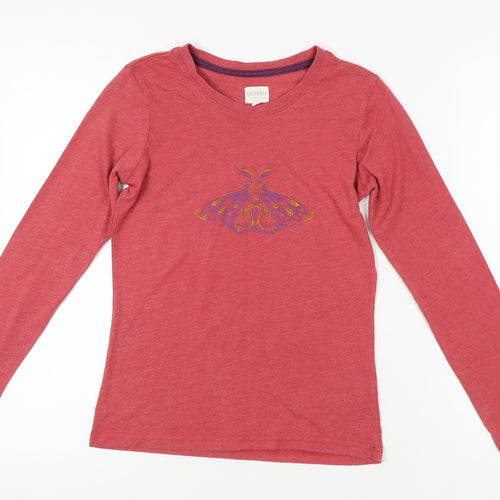 Saltrock Women's Red Embroidered Long Sleeve T-Shirt Size 8