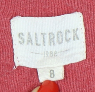 Saltrock Women's Red Embroidered Long Sleeve T-Shirt Size 8