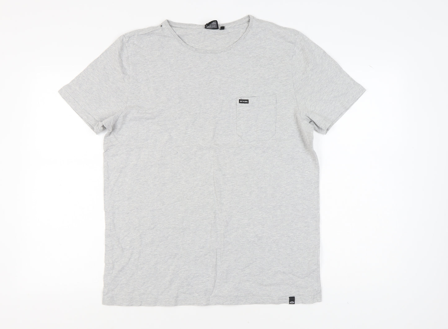Animal Men's Grey T-Shirt, Size L, Crew Neck, Short Sleeve