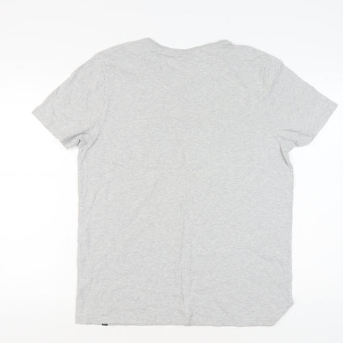 Animal Men's Grey T-Shirt, Size L, Crew Neck, Short Sleeve