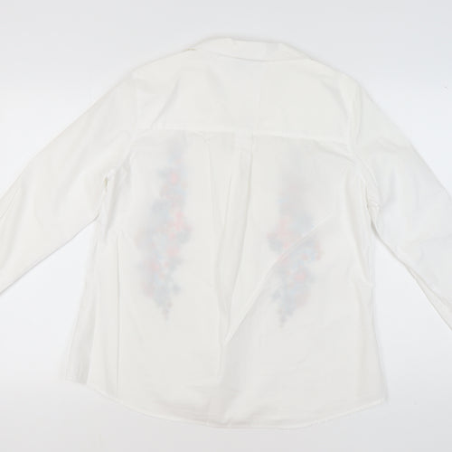 Klass Women's White Embroidered Button-Up Shirt