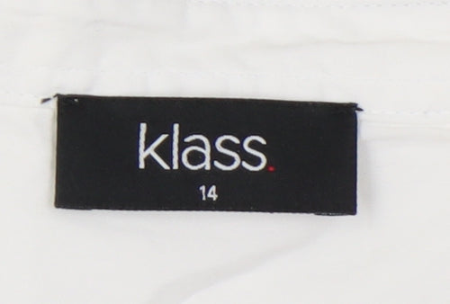 Klass Women's White Embroidered Button-Up Shirt